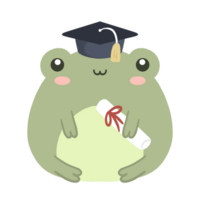 Cute animal wear graduation cap png