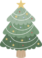 mano dibujado Navidad árbol decoración png