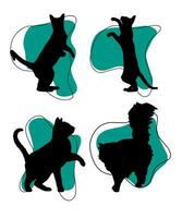 gato vector silueta conjunto de gatos