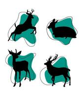 silhouettes of deers vector