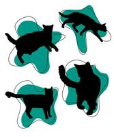 Cat vector silhouette set of cats