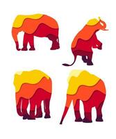 tailandés elefantes siluetas vector