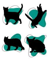 Cat vector silhouette set of cats