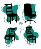 Silhouettes de chaises vector