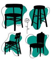 Silhouettes de chaises vector