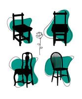 Silhouettes de chaises vector