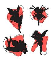 Fairy silhouette collections in white backgorund vector