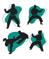 silhouettes various karate vector Karate