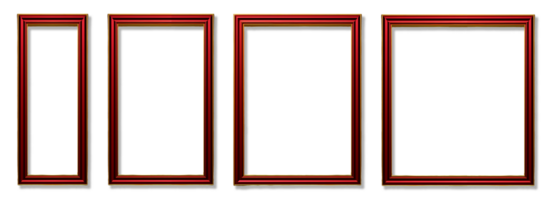 AI generated Set of round shaped decorative vintage gold frames with elegant carvings, isolated on transparent background, generative ai png