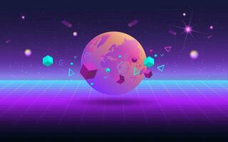 Concept of Future digital technology metaverse, colorful background. Vector illustration eps10