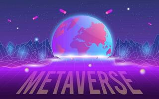 Concept of Future digital technology metaverse, colorful background. Vector illustration eps10