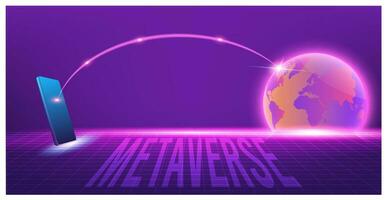 Concept of Future digital technology metaverse, colorful background. Vector illustration eps10