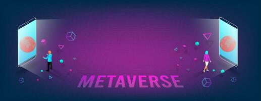 Concept of Future digital technology metaverse, colorful background. Vector illustration eps10