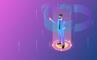 Concept of Future digital technology metaverse, colorful background. Vector illustration eps10