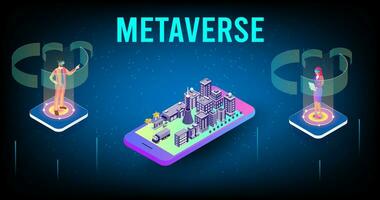 Concept of Future digital technology metaverse, colorful background. Vector illustration eps10