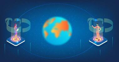 Concept of Future digital technology metaverse, colorful background. Vector illustration eps10