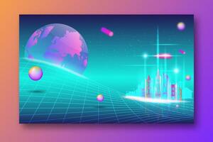 Concept of Future digital technology metaverse, colorful background. Vector illustration eps10