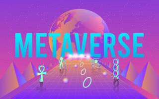 Concept of Future digital technology metaverse, colorful background. Vector illustration eps10