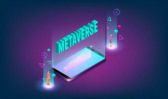 Concept of Future digital technology metaverse, colorful background. Vector illustration eps10