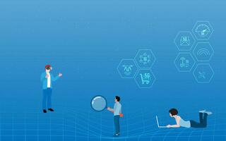 Concept of Future digital technology metaverse, colorful background. Vector illustration eps10