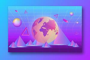 Concept of Future digital technology metaverse, colorful background. Vector illustration eps10