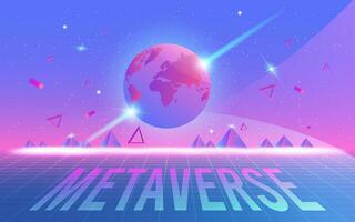 Concept of Future digital technology metaverse, colorful background. Vector illustration eps10