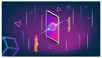 Concept of Future digital technology metaverse, colorful background. Vector illustration eps10