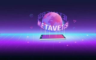 Concept of Future digital technology metaverse, colorful background. Vector illustration eps10