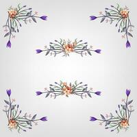 Set botanic blossom floral elements Decorative for Invitation vector