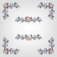 Set botanic blossom floral elements Decorative for Invitation vector