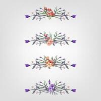 Set botanic blossom floral elements Decorative for Invitation vector