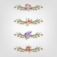 Set botanic blossom floral elements Decorative for Invitation vector