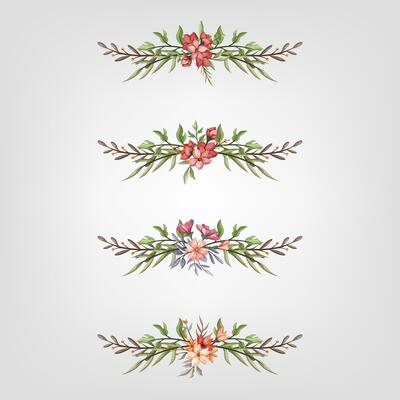 Set botanic blossom floral elements Decorative for Invitation