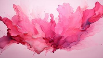 AI generated pink paint splash background photo