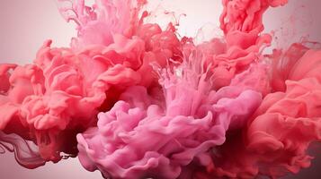 AI generated pink paint splash background photo