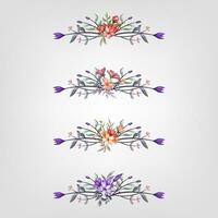 Set botanic blossom floral elements Decorative for Invitation vector