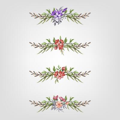 Set botanic blossom floral elements Decorative for Invitation