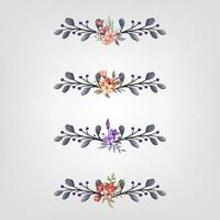 Set botanic blossom floral elements Decorative for Invitation vector