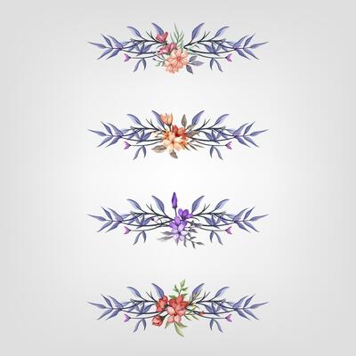 Set botanic blossom floral elements Decorative for Invitation