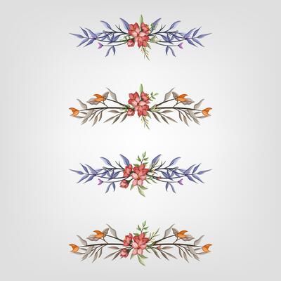 Set botanic blossom floral elements Decorative for Invitation