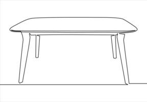 table on line drawing on white isolated background vector