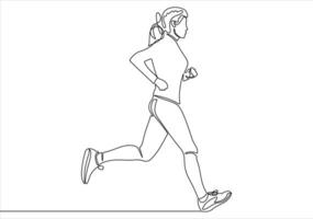 Sport running woman on white background vector