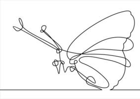 Continuous line butterfly vector