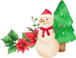 Snowman with christmas decoration png