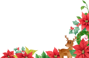 carino acquerello Natale con cervo png