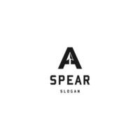 Simple Initial Letter A With Spear Head Logo Design On Isolated Background vector