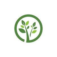 logotipos de la ecología de la hoja del árbol verde vector