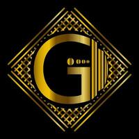 G LOGO GOLDEN LOGO DESIGN REACTANGLE vector