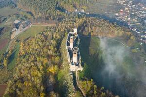 Checiny Castle near kielce,Aerial drone Poland photo