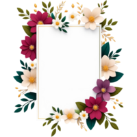 AI generated Wedding invitation decoration with flowers. AI Generative png